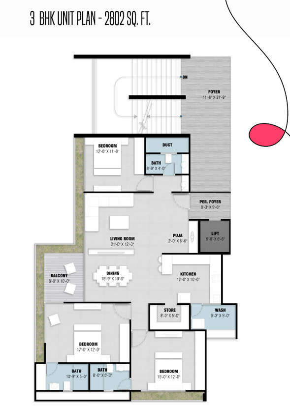  3BHK Unit Plant 